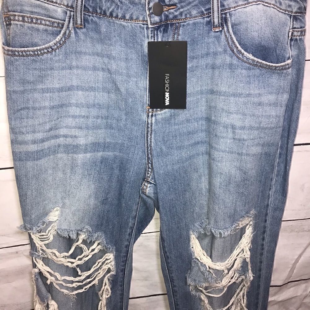 NEW Jax Distressed High Rise Boyfriend Jeans-9 - Picture 6 of 12